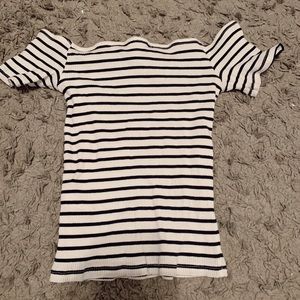off the shoulder striped top